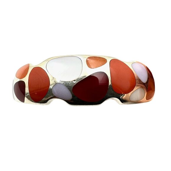 Whitney Kelly Sterling Silver Multi Gemstone Cuff Bracelet 54 Grams 6.5 Inch - Picture 2 of 5